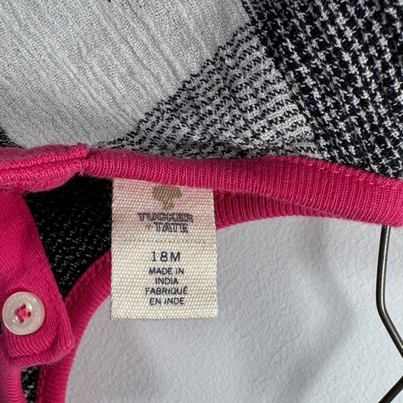 Tucker + Tate Black and White Plaid Kids Shirt with Pink Trim - Picture 2 of 12